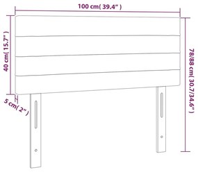 Κεφαλάρι Κρεβατιού LED Ροζ 100x5x78/88 εκ. Βελούδινο - Ροζ