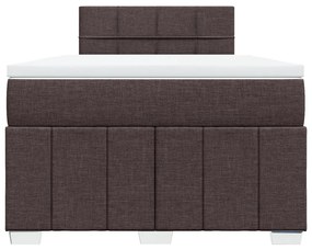 Κρεβάτι Boxspring με Στρώμα Σκούρο Καφέ 120x200 εκ. Υφασμάτινο - Καφέ