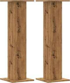 vidaXL Βάσεις Φυτών 2 τεμ. Αρτισιανή Δρυς 30x30x95 εκ. Επεξ. Ξύλο