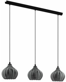 Φωτιστικό Οροφής - Ράγα 43577 Tamallat 3/E27 Black-Clear Eglo Metal, Glass