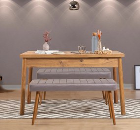 Τραπεζαρία 3τμχ Πεύκο Atlantic / Γκρι COSTA 120x75x75