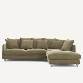 Γωνιακός καναπές από λινό βελούδο, LAZARE