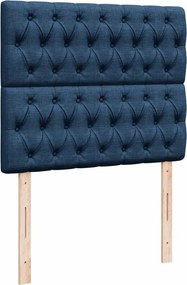 vidaXL Κρεβάτι Boxspring με Στρώμα Μπλε 120x200 εκ. Υφασμάτινο