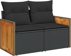 vidaXL Σετ Καναπέ 6 τμχ. Μαύρο 55 x 55 x 37 εκ Πολυ-ρακί και Χάλυβας