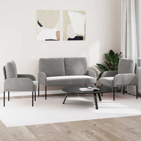 vidaXL Σετ Καναπέ 3 τμχ. Ανοιχτό γκρι Κόντρα πλακέ