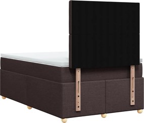 vidaXL Κρεβάτι Boxspring με Στρώμα Σκούρο Καφέ 120x200 εκ. Υφασμάτινο
