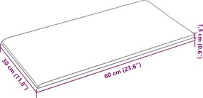 vidaXL Κεφαλάρι Τοίχου 12 pcs Κρεμ 60 x 30 cm ύφασμα