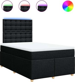 vidaXL Κρεβάτι Boxspring με Στρώμα Μαύρο 120x190 εκ. Υφασμάτινο