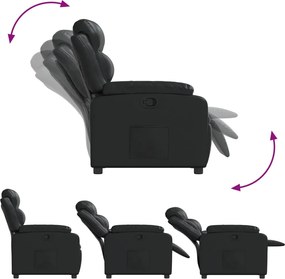 vidaXL Πολυθρόνα Ανακλινόμενη Μαύρη από Συνθετικό Δέρμα