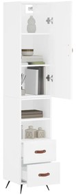 vidaXL Ντουλάπι Λευκό 34,5 x 34 x 180 εκ. από Επεξεργασμένο Ξύλο