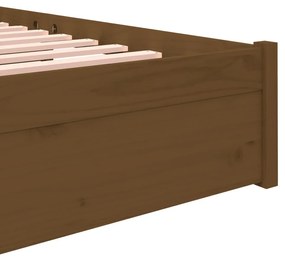 vidaXL Πλαίσιο Κρεβατιού Μελί 120x190 εκ. Μασίφ Ξύλο Small Double