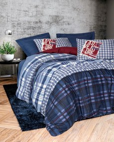 Ranforce Double Quilt Cover Set Roger - Dark Blue Dark