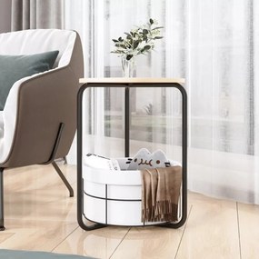 Stewehome Βοηθητικό Τραπεζάκι με Αποθηκευτικό Χώρο / Λευκό 42x60x60 cm