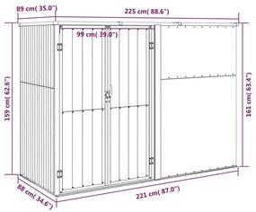 ΑΠΟΘΗΚΗ ΕΡΓΑΛΕΙΩΝ ΚΗΠΟΥ ΚΑΦΕ 225X89X161 ΕΚ. ΓΑΛΒΑΝ. ΑΤΣΑΛΙ 316216