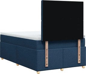 vidaXL Κρεβάτι Boxspring με Στρώμα Μπλε 120x200 εκ. Υφασμάτινο