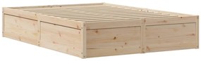 vidaXL Σκελετός Κρεβατιού Χωρίς Στρώμα 150x200 εκ Μασίφ Ξύλο Πεύκου