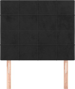 vidaXL Κεφαλάρι Μαύρο Βελούδινο 90x5x118/128 εκ.