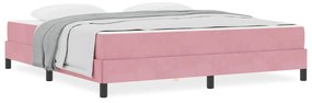 vidaXL Κρεβάτι box spring με στρώμα Ροζ 180 x 220 εκ. Βελούδο