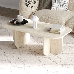 Τραπεζάκι Σαλονιού Τραβερτίνη CATREAL 120x60x41.4