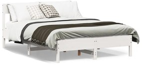 vidaXL Σκελετός Κρεβ. Χωρίς Στρώμα Λευκό 150x200 εκ Μασίφ Πεύκο