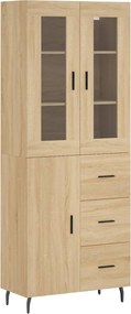 vidaXL Ντουλάπι Sonoma δρυς 69,5 x 34 x 180 εκ. από Επεξεργασμένο Ξύλο