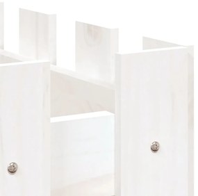 vidaXL Ζαρντινιέρα Υπερυψωμένη Σχ Φράχτη Λευκή 150x50x50εκ Μασίφ Πεύκο