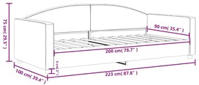 ΚΑΝΑΠΕΣ ΚΡΕΒΑΤΙ ΑΝΟΙΧΤΟ ΓΚΡΙ 90 X 200 ΕΚ. ΥΦΑΣΜΑΤΙΝΟΣ 354111