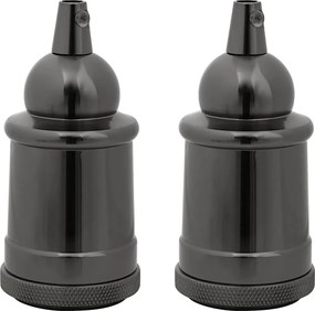 vidaXL Λαμπτήρες 2 τεμάχια γυαλιστερό μαύρο E27