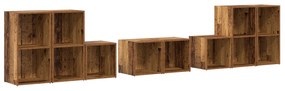 vidaXL με ράφι με αποθήκευση 8 pcs Παλιό Ξύλο Επεξεργασμένο ξύλο
