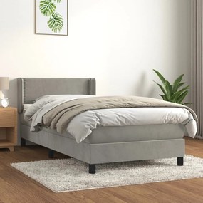 ΚΡΕΒΑΤΙ BOXSPRING ΜΕ ΣΤΡΩΜΑ ΑΝΟΙΧΤΟ ΓΚΡΙ 90X190 ΕΚ. ΒΕΛΟΥΔΙΝΟ 3130871