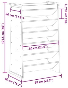 ΖΑΡΝΤΙΝΙΕΡΑ ΒΟΤΑΝΩΝ 6 ΕΠΙΠΕΔΩΝ 69X40X101,5 ΕΚ ΜΑΣΙΦ ΞΥΛΟ ΠΕΥΚΟΥ 855053