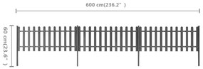 vidaXL Φράχτης με Στύλους 3 τεμ. 600 x 60 εκ. από WPC
