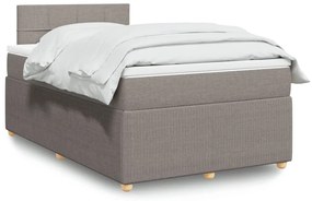 vidaXL Κρεβάτι Boxspring με Στρώμα Taupe 120x200 εκ. Υφασμάτινο