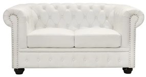 ΚΑΝΑΠΕΣ 2ΘΕΣΙΟΣ T.CHESTERFIELD HM3010.02 ΤΕΧΝΟΔΕΡΜΑ ΛΕΥΚΟ ΜΑΤ 155x90x73 εκ. - Τεχνόδερμα - HM3010.02