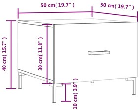 Τραπεζάκια Σαλονιού 2 τεμ. Λευκά 50x50x40 εκ Επεξεργασμένο Ξύλο - Λευκό