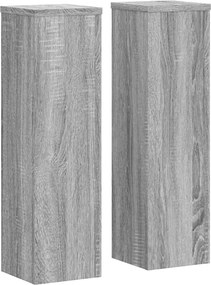 vidaXL Βάσεις Φυτών 2 Τεμ. Γκρι Sonoma 17x17x60 εκ. Επεξεργασμένο Ξύλο