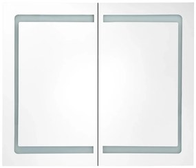 Καθρέφτης Μπάνιου με Ντουλάπι &amp; LED Χρώμα Δρυός 80x12x68 εκ. - Καφέ