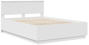 vidaXL Σκελετός Κρεβατιού Λευκό 140 x 200 cm Επεξεργασμένο ξύλο