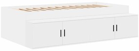 vidaXL Κρεβάτι με αποθηκευτικό χώρο Λευκό 80 cm Επεξεργασμένο ξύλο