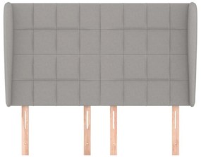 vidaXL Κεφαλάρι με Πτερύγια Ανοιχτό Γκρι 147x23x118/128 εκ. Υφασμάτινο