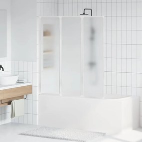 vidaXL Πτυσσόμενο Διαχωριστικό Μπανιέρας 141 x 132 cm 3 Πάνελ