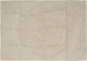 vidaXL Χαλιά χώρου Φυσικό και Λευκό 140 x 200 cm Γιούτα