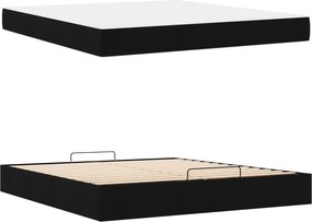 vidaXL Σκελετός κρεβατιού με στρώμα 2 pcs Μαύρο ύφασμα