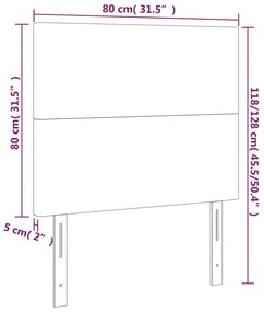 vidaXL Κεφαλάρι Κρεβατιού LED Σκούρο Καφέ 80x5x118/128εκ. Υφασμάτινο