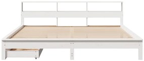 vidaXL Κρεβάτι Βιβλιοθήκη Χωρίς Στρώμα 180x200 εκ Μασίφ Ξύλο Πεύκου