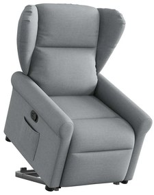 Πολυθρόνα Ανακλινόμενη με Ανύψωση Ανοιχτό Γκρι Υφασμάτινη