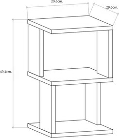 Κομοδίνο Carter Megapap χρώμα ανθρακί 29,6x29,6x49,4εκ.