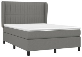 ΚΡΕΒΑΤΙ BOXSPRING ΜΕ ΣΤΡΩΜΑ ΣΚΟΥΡΟ ΓΚΡΙ 140X190 ΕΚ. ΥΦΑΣΜΑΤΙΝΟ 3128118