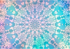 Αυτοκόλλητη φωτοταπετσαρία - Girly Mandala (Blue) - 294x210