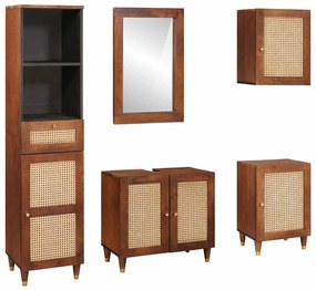 vidaXL Έπιπλα μπάνιου με συρτάρι Επιτοίχιο 5 pcs 38 x 33 x 160 εκ.